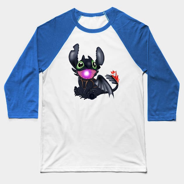 magical Night dragon Baseball T-Shirt by Hooked on